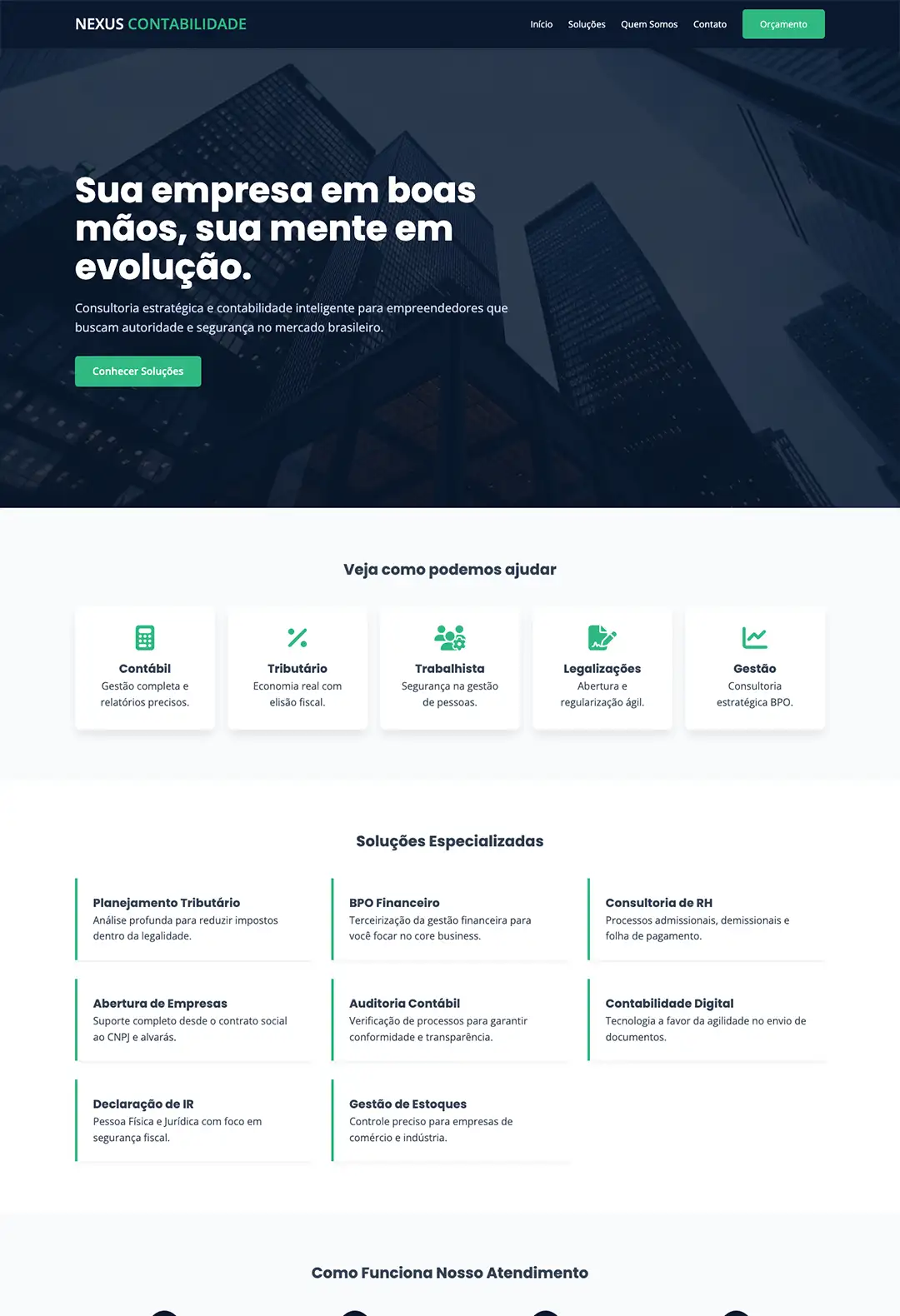 Demonstração do Layout do Modelo Nexus para Contabilidade